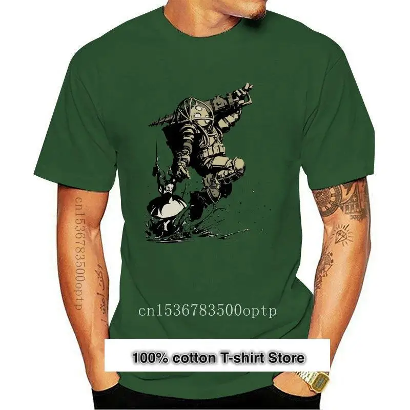 

Camiseta clásica para hombre, camisa con estampado gráfico 3D, cuello redondo, de talla grande, Bioshock, juego grande, nueva