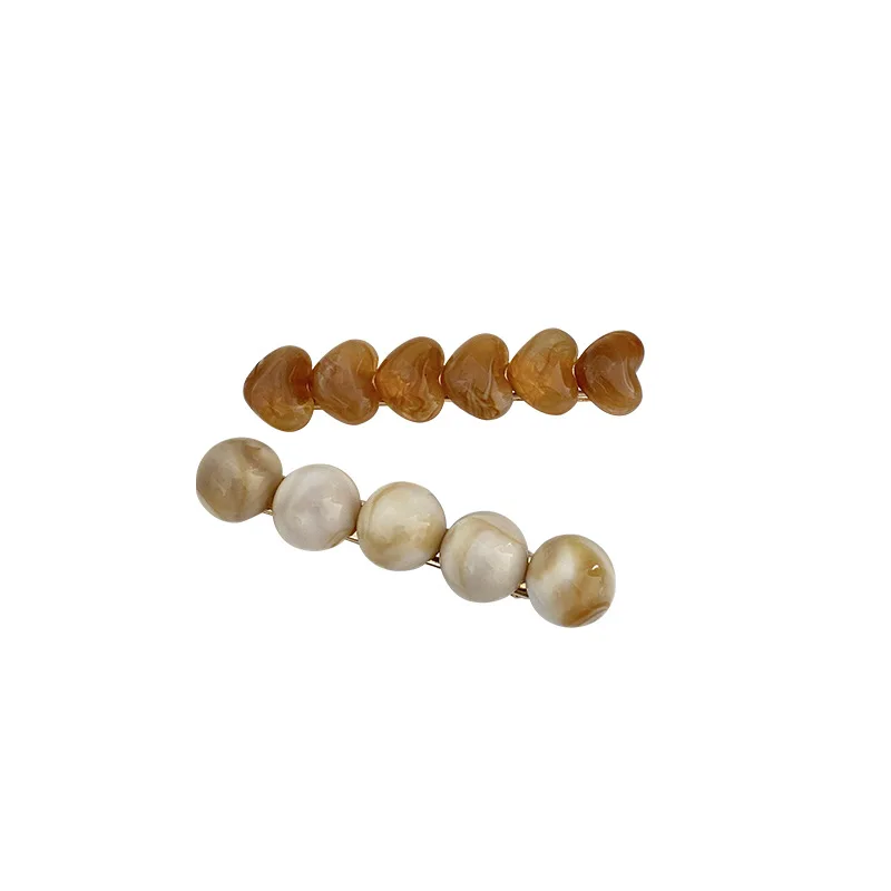 

Korean retro beanie love acrylic duckbill clip hairpin side summer Hot Selling 2021 new side clip 2PCS