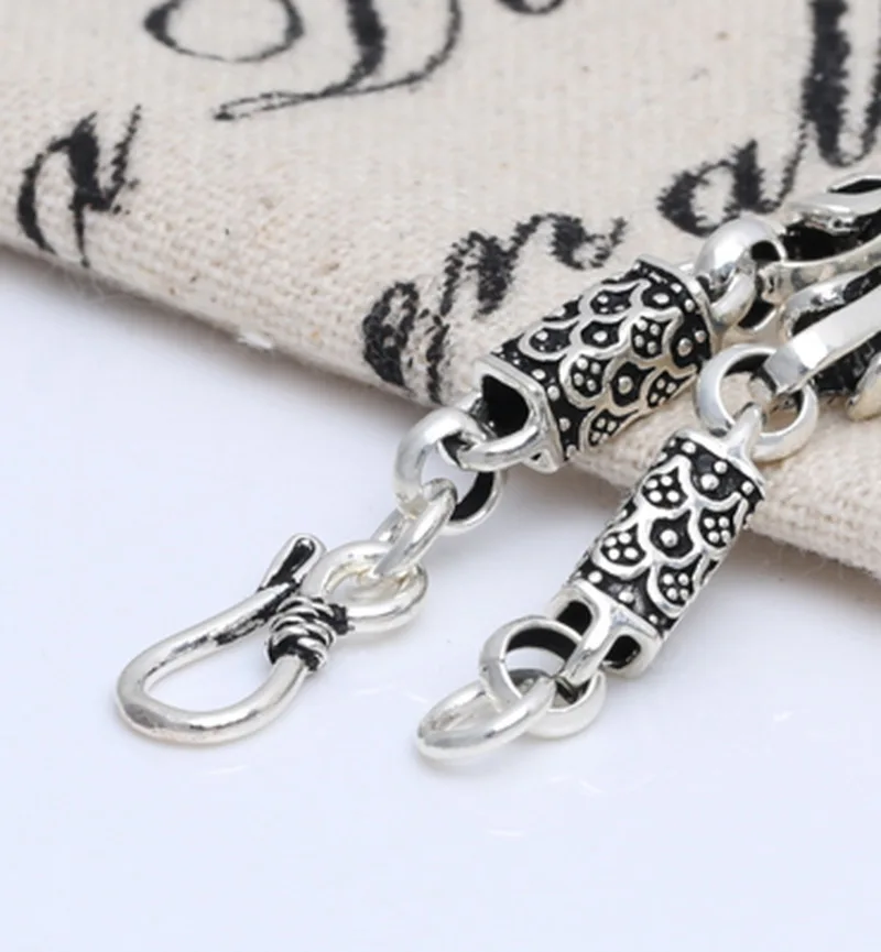 Античное серебро 925 мужские браслеты ручной работы catenary 100% Настоящее твердое