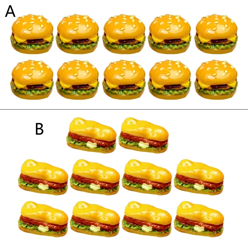 10x подвеска с изображением вкусной еды шармы из смолы хамбургеры Шарм для друга