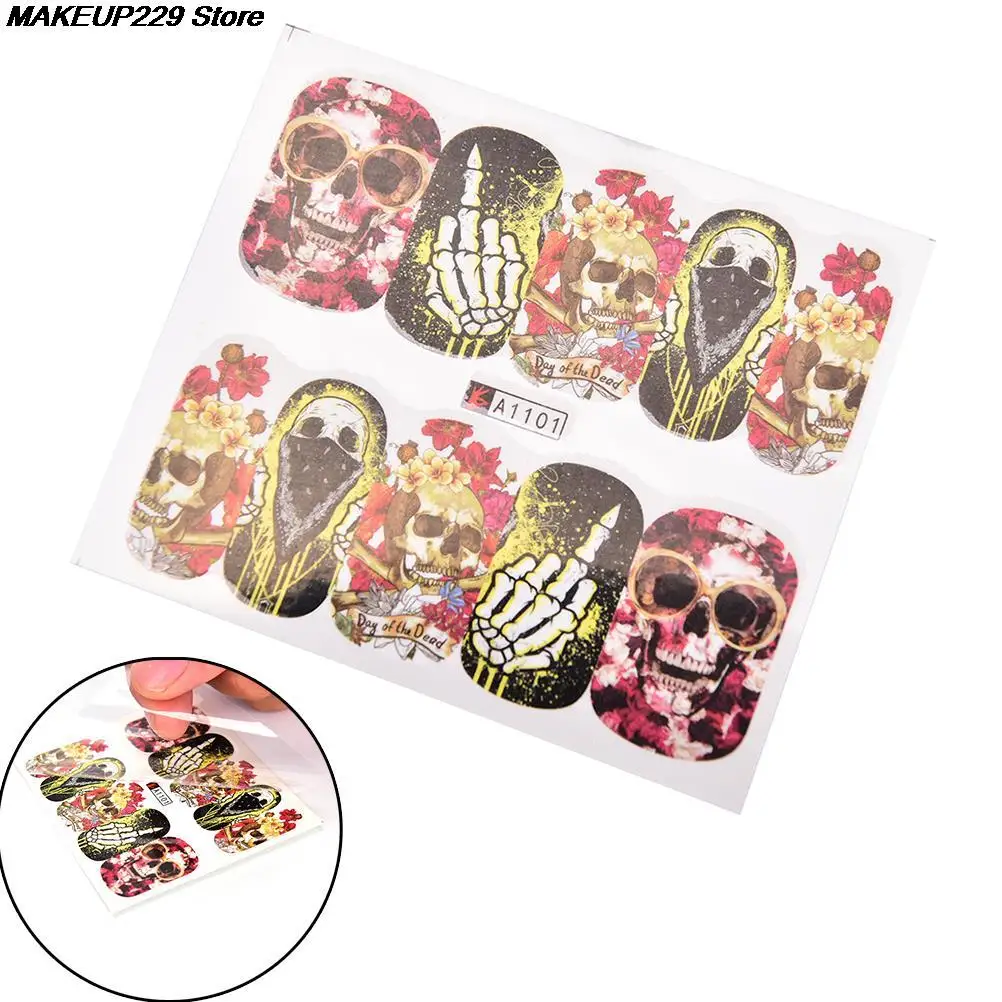 Горячая Распродажа 48 листов крутой дизайн ногтей полное покрытие переводные