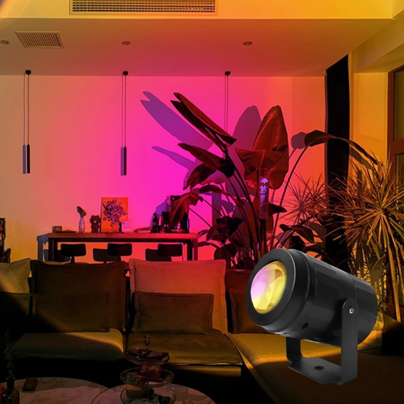 

H7JB USB Rainbow Projector LED Night Light Sun Projection Desk Lamp for Bedroom Bar Coffee Store Decoration