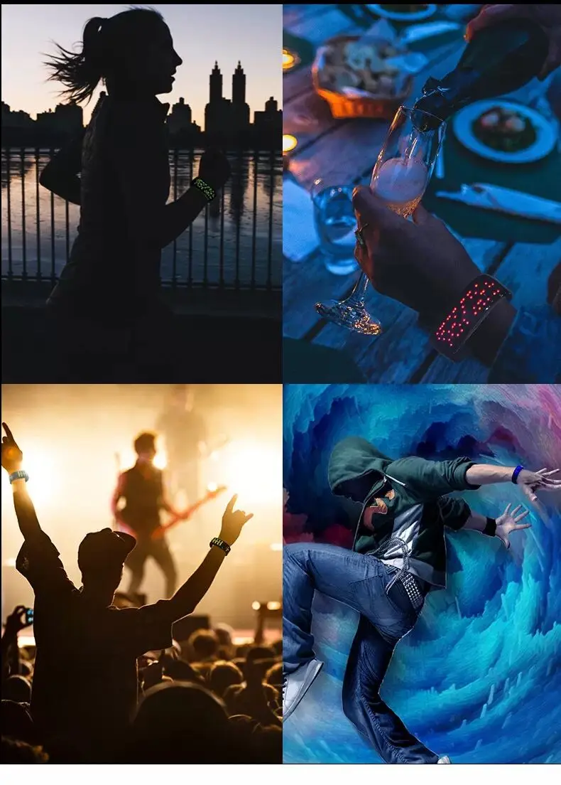 Светодиодный Дисплей браслет светящийся Bluetooth приложение редактирования