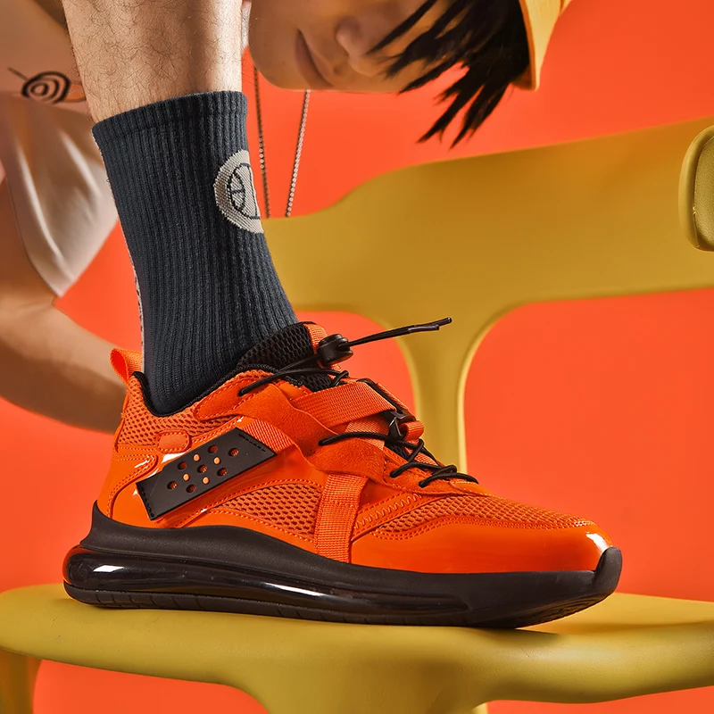 

Men's Sneakers 2021 Mesh Lightweight Breathable Comfortable Casual Shoes Air Cushion High Elastic Outdoor Fitness Running Shoes