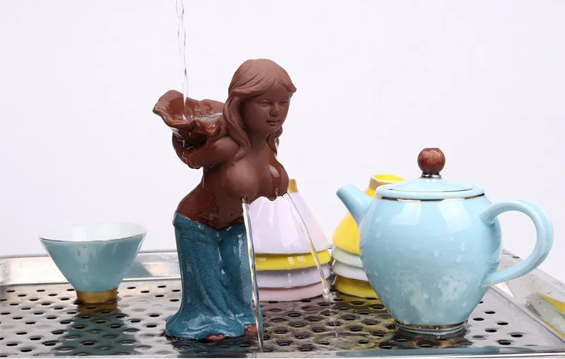 

New Hand Crafts Beautiful girl Tea Pet,Chinese Yixing Purple clay Tea accessories,Home Decoration Tea pet Tea ceremony to play