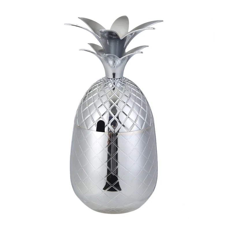 

500ml Wine Cup Stainless Steel Pineapple Shape Cocktail Glass Bar Cafe Fashion Party Mug