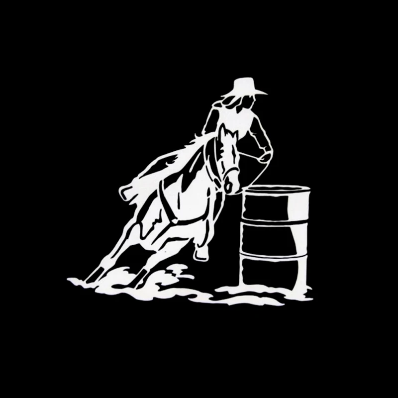 Бочонок гоночный Родео наклейка Западный ковбойский автомобиль окно лошадь