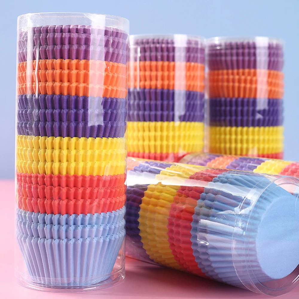 450 шт милые цветные бумажные вкладыши для кексов чистый цвет чашки выпечки Маффин