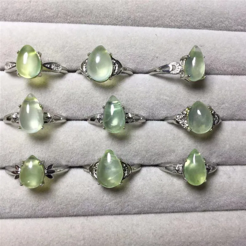 1 шт. натуральный драгоценный камень прегнит кольцо кристалл изменяемый Размер