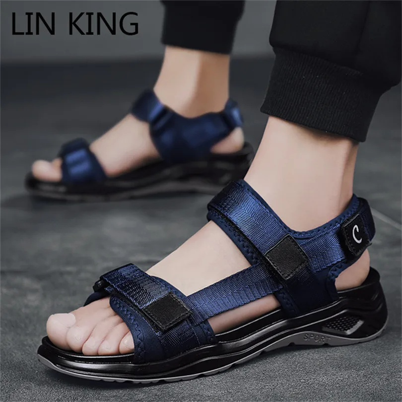 Сандалии LIN KING мужские для улицы повседневные пляжные босоножки дышащие летняя