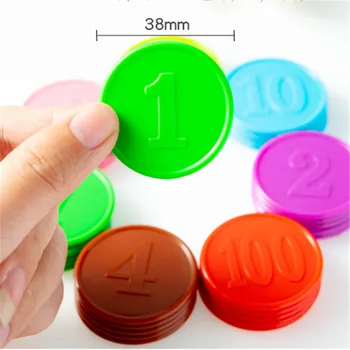 10pcs/lots!Plastic Poker Chip for Gaming Tokens Plastic Coins Family Club Board Games Toy Creative Gift For Children 2