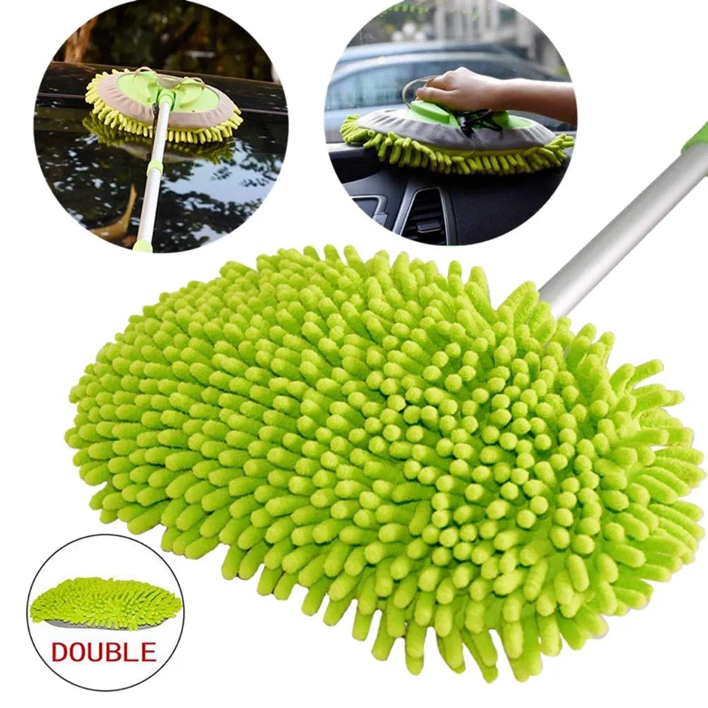 

Long Handle Car Wash Mop Microfiber Mitt Mop Pole Scratch Supplies 2 In 1