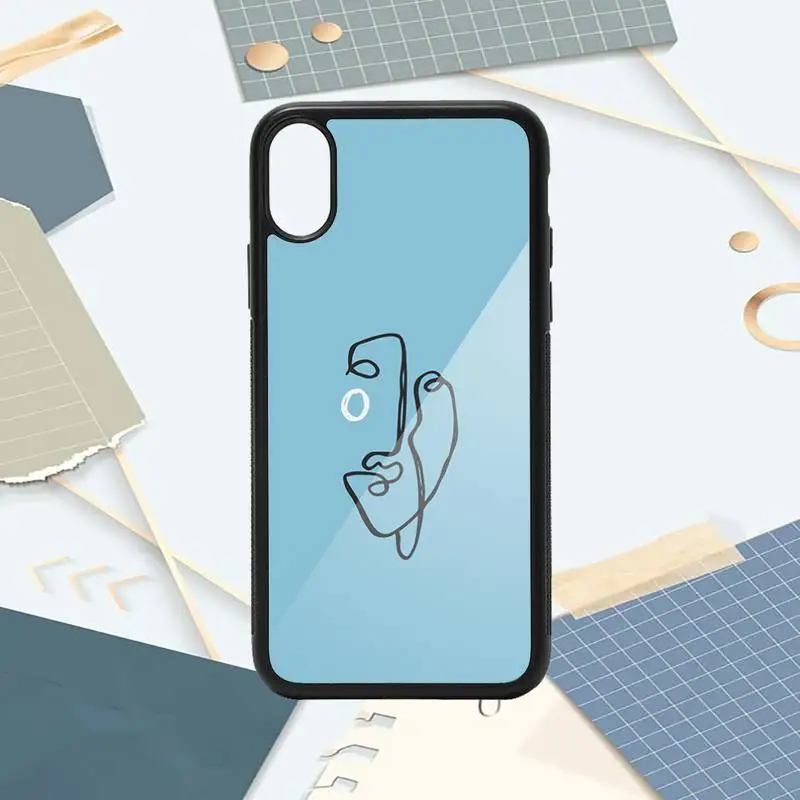 

Lines Abstract artistic face Phone Case PC for iPhone 11 12 pro XS MAX 8 7 6 6S Plus X 5S SE 2020 XR