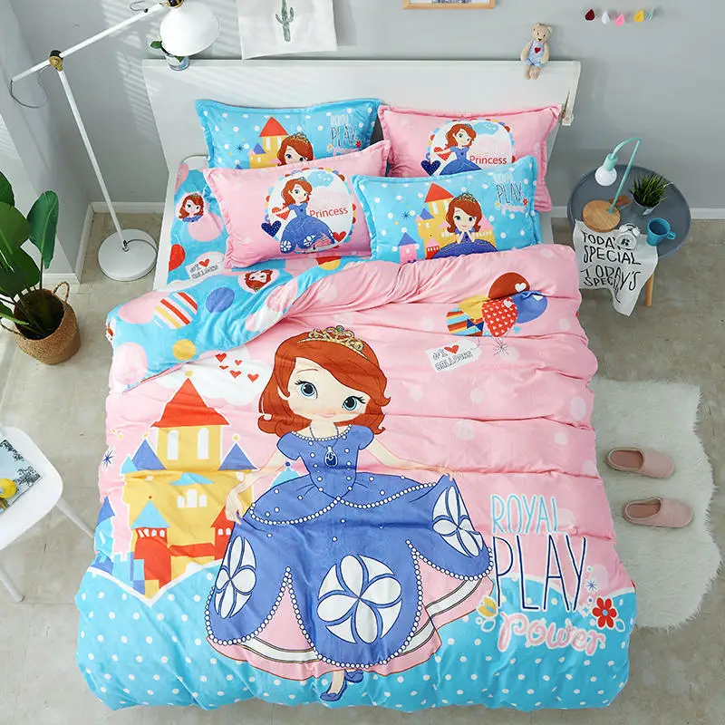 1 SET Disney Mickey Minnie Princess Sophia Series Four sets of children's bedding Household set Children's room layout | Дом и сад