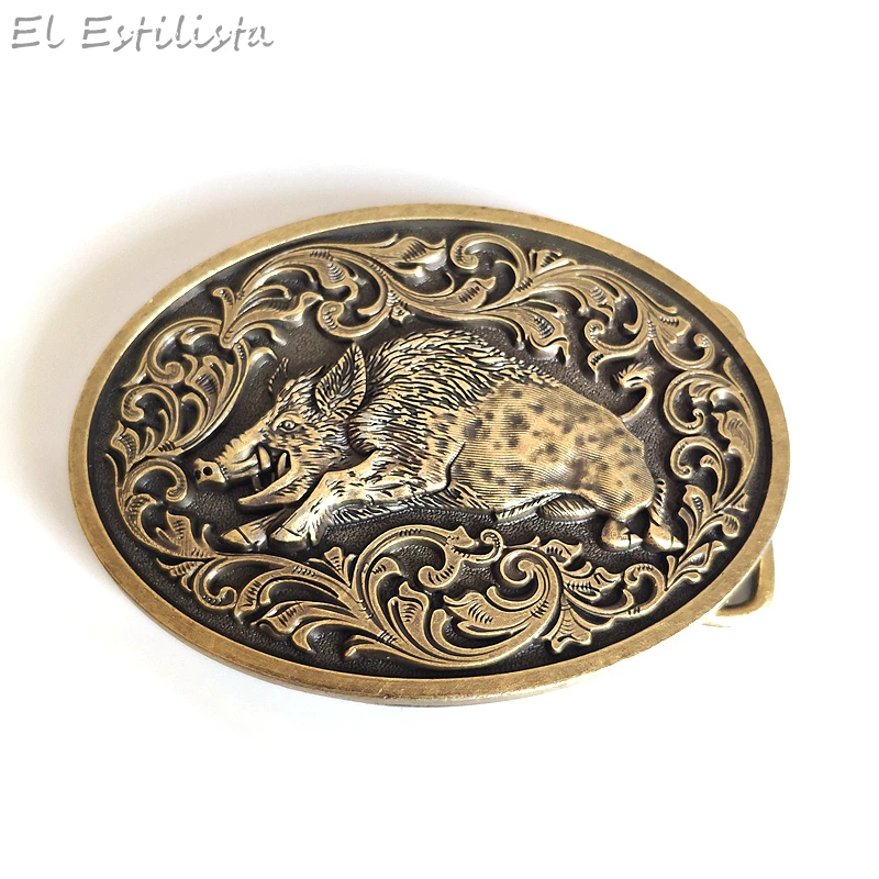 Ремень с пряжкой в виде животного для мужчин классический пояс ковбойском стиле