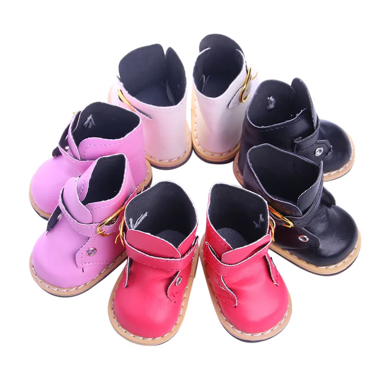 Autumn And Winter Leather Boots Fit 18 Inch American And 43cm Reborn Baby Doll Shoes Accessories ,Our Generation, Gift For Girl