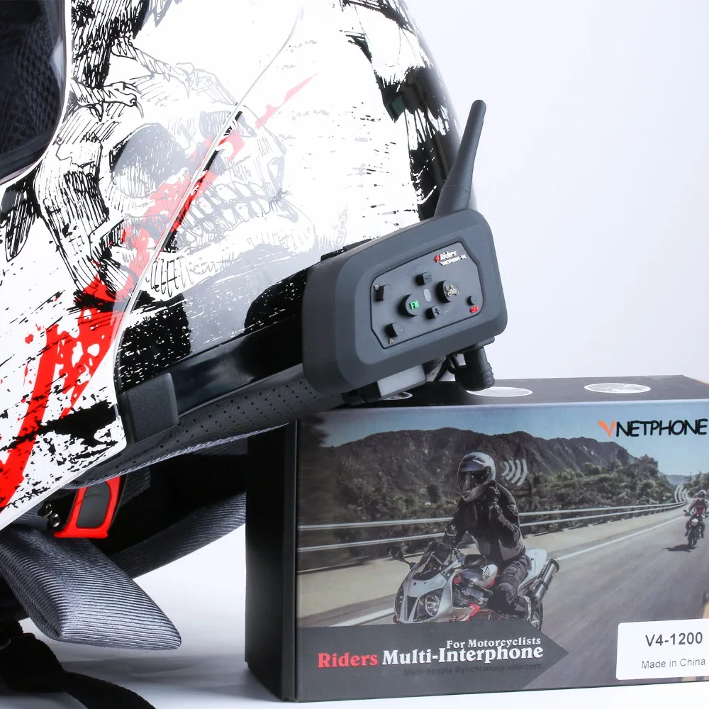 2Pcs EJEAS V4-1200m Intercom Bluetooth Helmet Interphone 4 Riders Talking Group At the Same Time Motorcycle Casco Walkie Talkie |