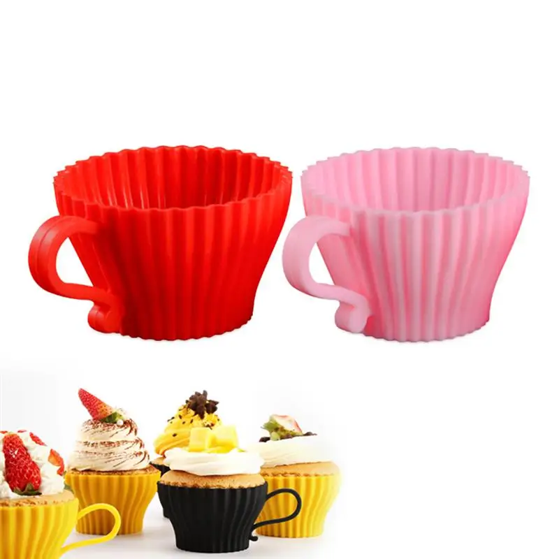 

Justdolife 5/10 Pcs DIY Cupcake Baking Mould Reusable Silicone Mini Muffin Cup Dessert Pudding Jelly Decor Mold Random Color