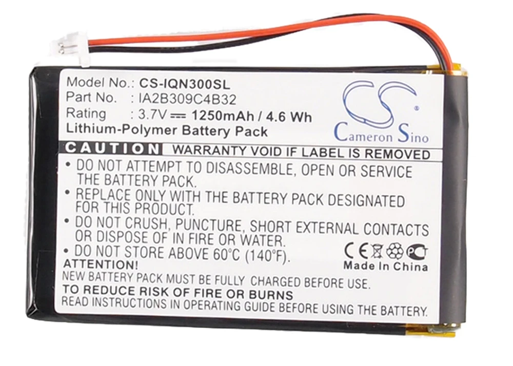 

Аккумулятор Cameron Sino 1250 мА · ч для Garmin Nuvi 300, 300T, 310, 310D, 310T, 350, 350T, 360, 360T, 370, IA2B309C4B32