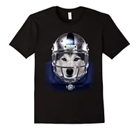 hot sale 100 cotton siberian husky american footballs silver helmet dog t shirt tee shirt custom aldult teen unisex unisex