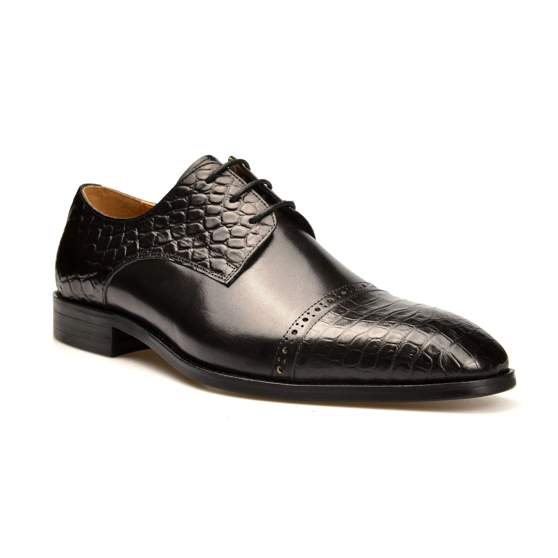 

Fashion Derby Dress Best Man Shoes Designer Business Office Wedding Style Genuine Leather Handmade Mens Shoes