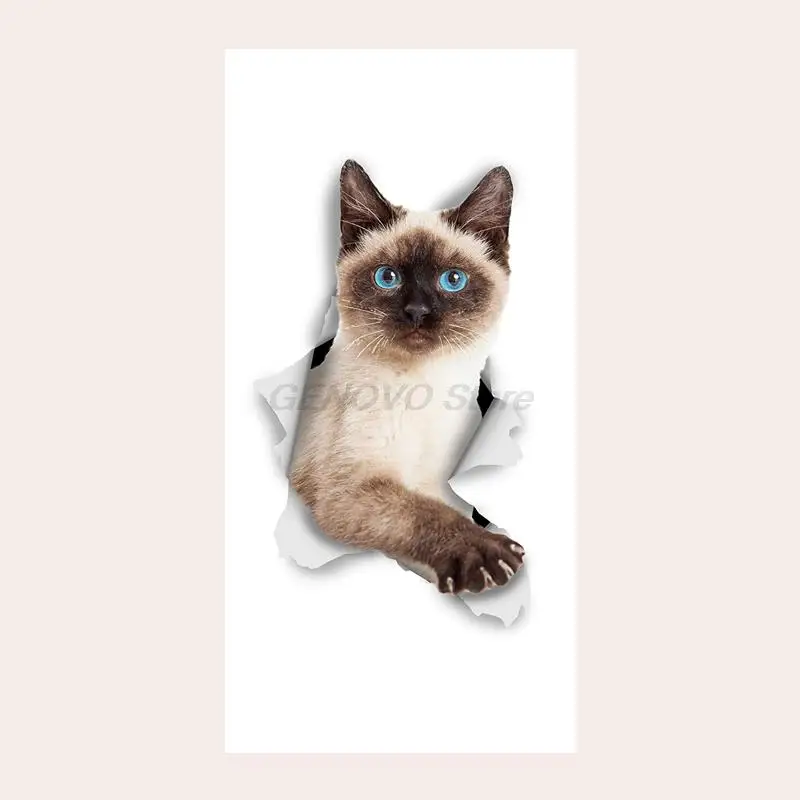 

Lustige Tier 3D Katze Kätzchen Strand Bad Handtücher für Kind Erwachsene Kreative Neuheit Papier Breakout Siamese Cat Sport Schw