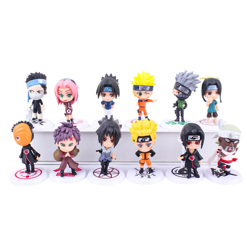 

Naruto Anime 3-Piece Set 6PCS Doll Uzumaki Naruto Ltachi And Other Toy Car Ornaments Can Be Used As Children's Christmas gifts