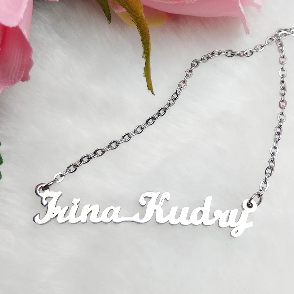 RainMarch Custom Name Necklace &amp Pendant Women Personalized Namenecklace Customized Nameplate Dropshipping Jewelry Gift | Украшения и
