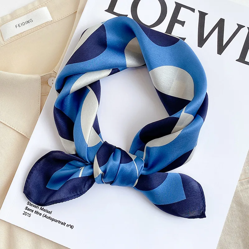 

2022 women scarf 100% silk scarves shawls lady wraps soft pashimina female Echarpe stole bandana Square Kerchief Headband Hijab