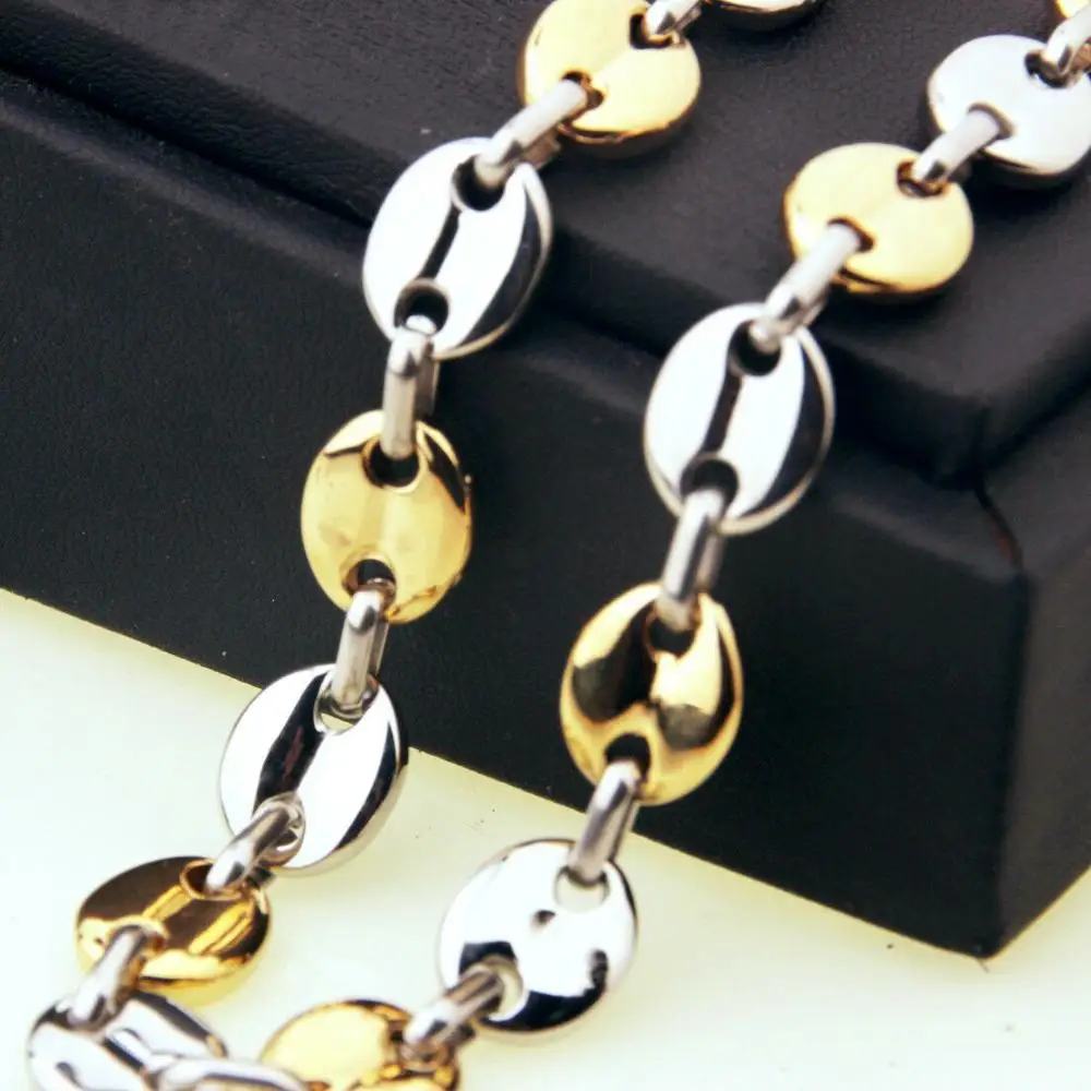 Ожерелье женское из полированной нержавеющей стали золотистого цвета ширина 7 мм