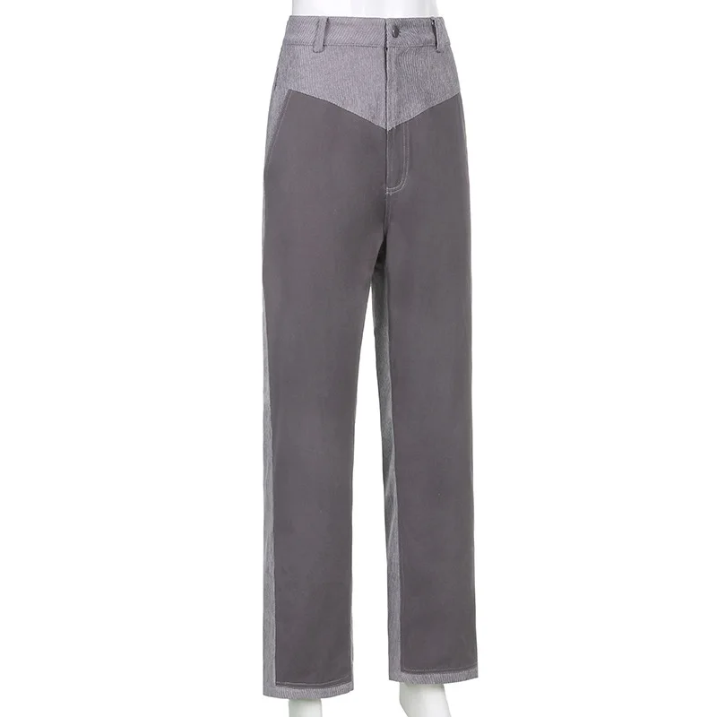 

High Waist Corduroy Pants Womens Casual Solid Candy Color Pants Loose Long Trousers Streetwear Straight Pants Women