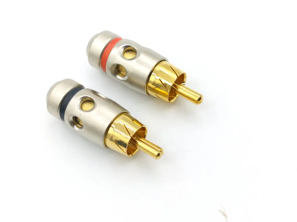2 шт. медная RCA Вилка позолоченный аудио разъем DIY пайка|connector diy|connectors goldconnector audio |