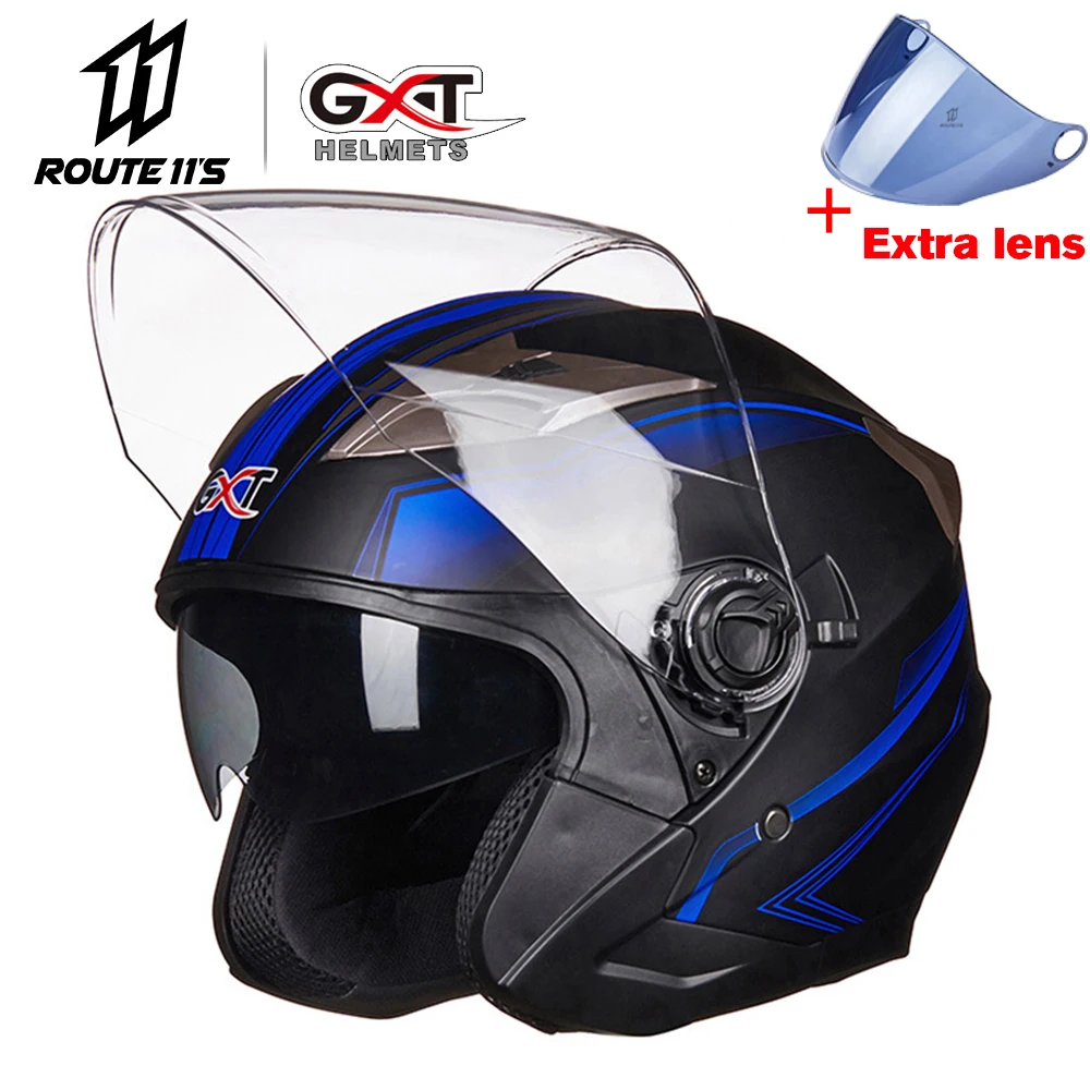 

Мотоциклетный шлем, полулицевой шлем из абс-пластика с двойными линзами, для женщин и мужчин, электробезопасность
