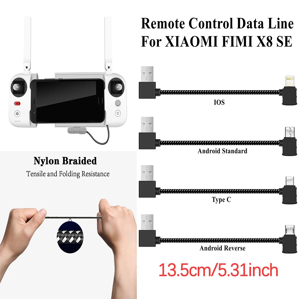 

For FIMI X8SE Drone Remote Control Mobile Phone Tablet Transmission Connection Wire Date Cable Line Android Micro USB/Type-C/IOS