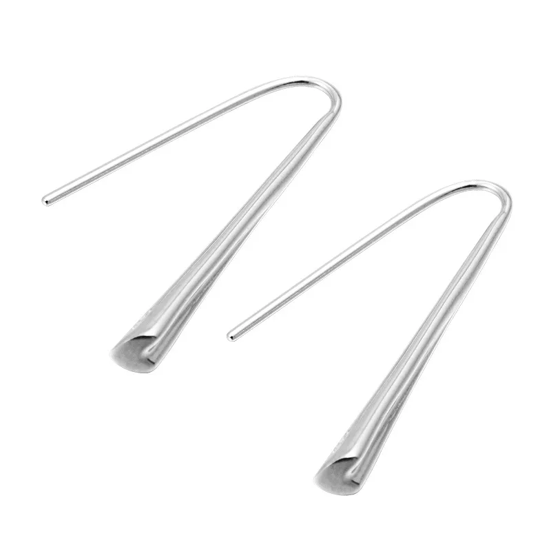 

100% 925 Sterling Silver Cylindrical Heart Ear hook Earrings For Women Creative Design Lady Fashion Jewelry Flyleaf