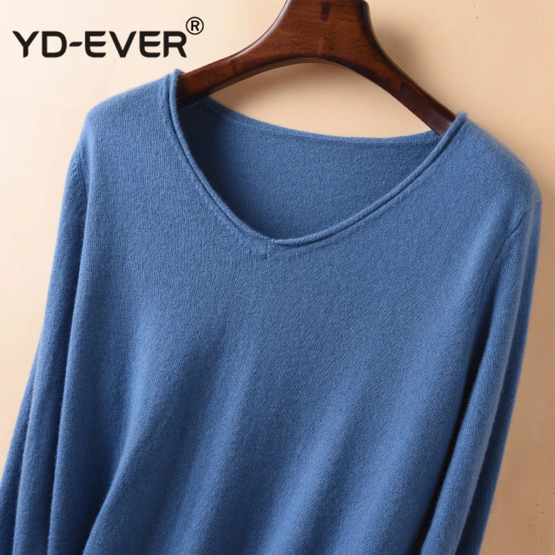 Высокое качество женский свитер 100% козья шерсть кашемир пуловеры зима новая мода