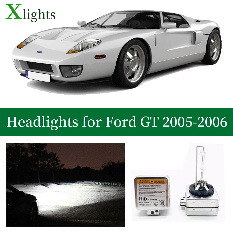 

Xlights For Ford GT 2005 2006 Kit Hid Xenon Lamp Headlight Lights Bulbs Auto Low High Beam 4300K 6000K Projector Accessories