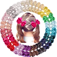 40 pcs 4 5 inch glitter grosgrain ribbon shiny hair bows alligator hair clips for girls infants toddlers kids in pairs