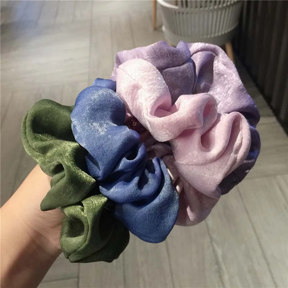 Мягкая резинка для волос с большим бантом Женская Корейская Ретро атласная