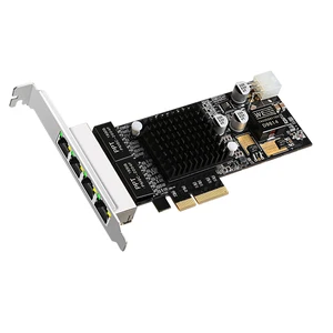 4 Quad Порты и разъёмы Intel I350 RJ45 POE сетевая карта PCI-E PCIe 4X сетевой адаптер 101001000 Мбитс