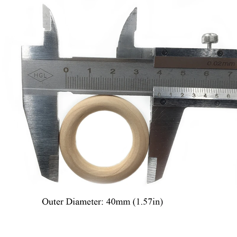 50 piezas 40mm anillos de dentici&oacute;n Natural para beb&eacute;, collar de madera, pulsera-1