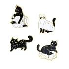 Эмалированные заколки с милым котом на лацкан модные Мультяшные значки женские металлические аниме броши на рюкзак хиджаб Булавка декоративная брошь на одежду