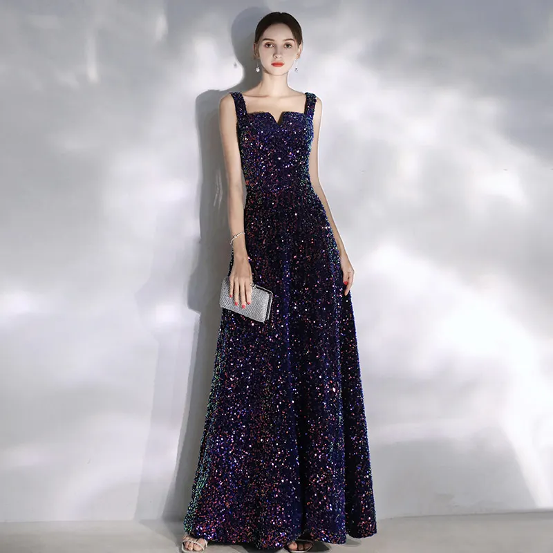 

Women's formal prom evening dress elegant princess off shoulder sequined long wedding party dress Plus size Ceremony Dress