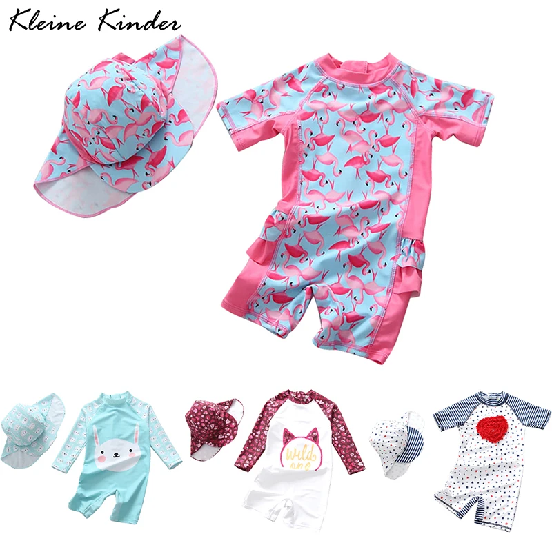 Swimsuit Baby Girl Bathing Suit Child Flamingo Sun UV Protection Children Swimming Suit Toddler Swimwear Girls Kids Pool Clothes