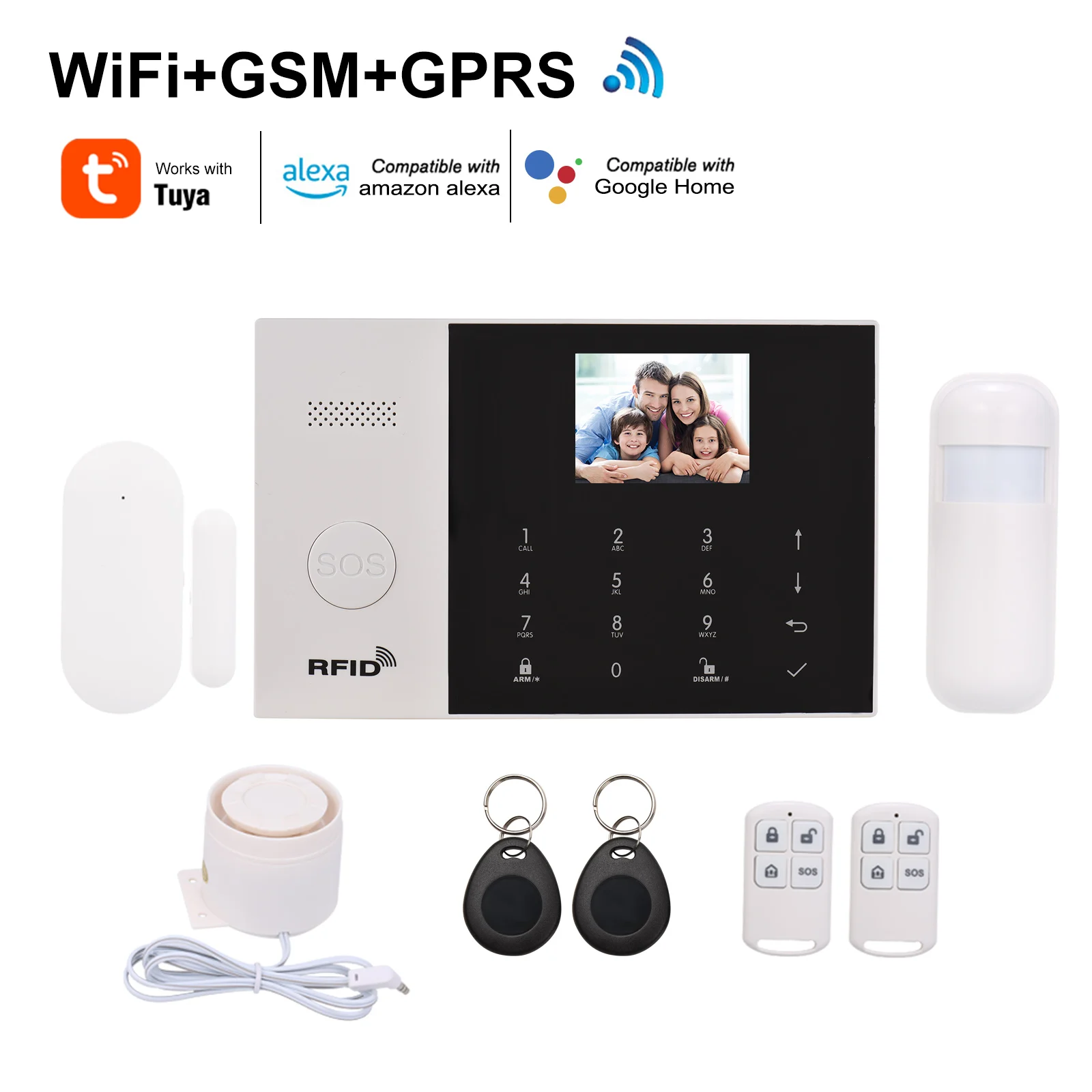 

Smart Home Burglar Security Alarm System Tuya 433MHz Wireless WiFi+GSM+GPRS 3G SMS Auto-dial Alarm Security System