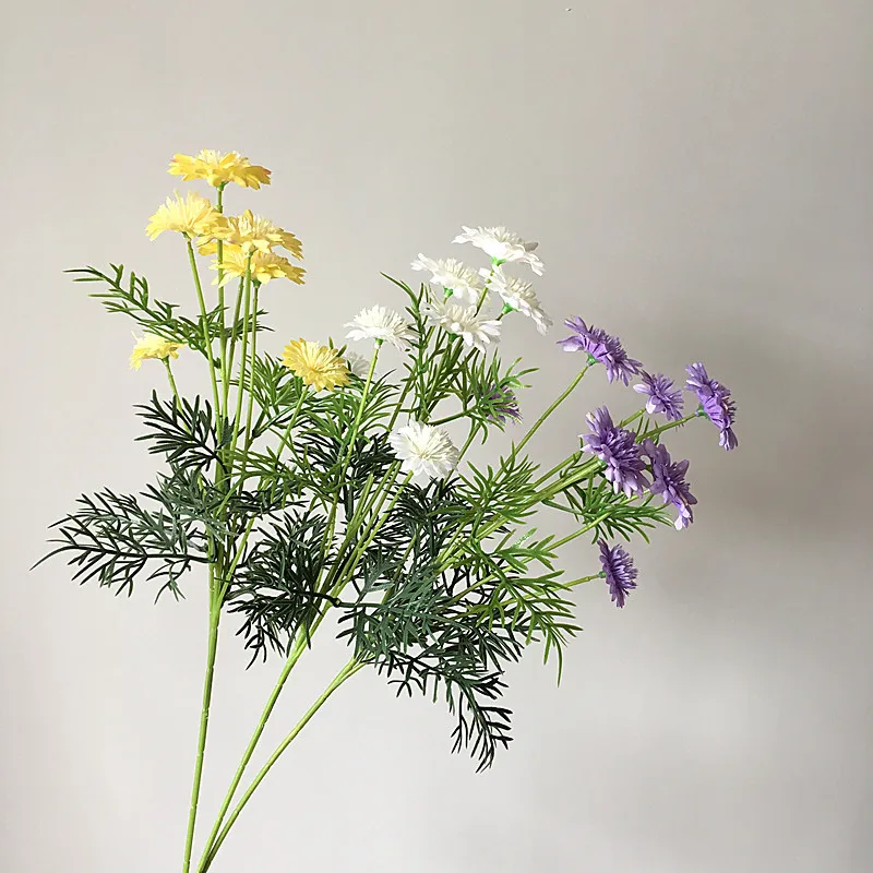 Искусственная ромашка Василек космос с цветочным рисунком вечерние дома