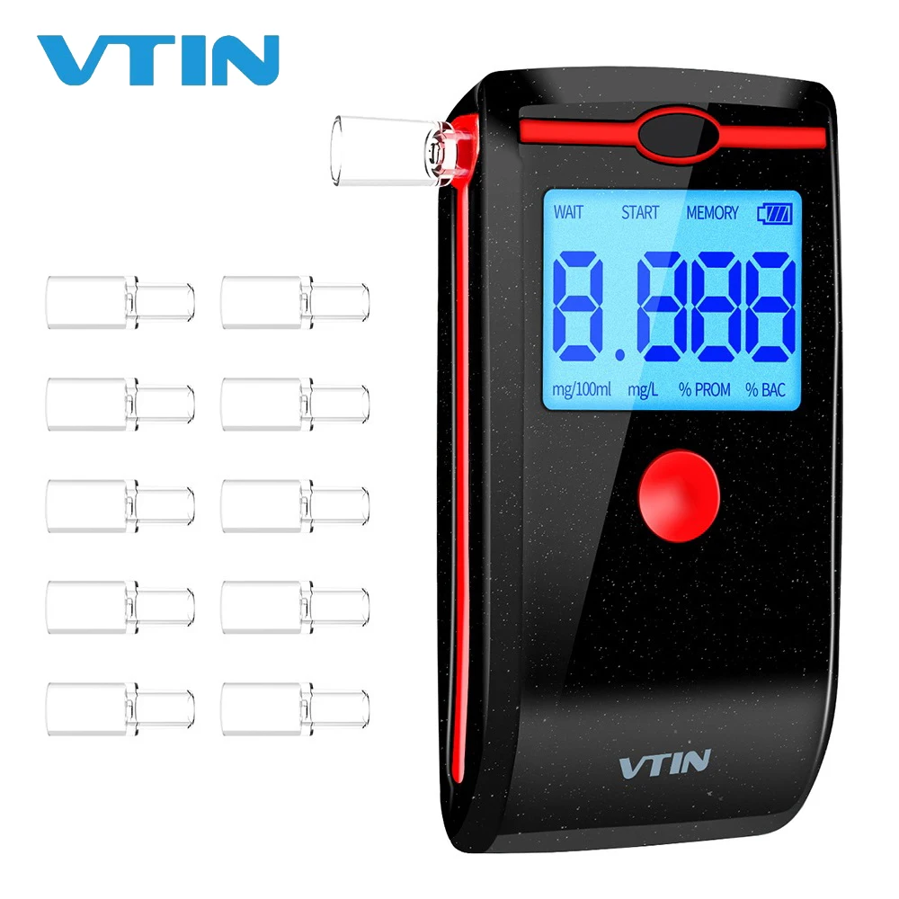 VTIN перезаряжаемый дыхательный Алкотестер Портативный ЖК дисплей