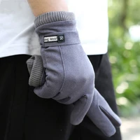 winter mens warm gloves windproof and velvet thickened touch screen non slip driving and riding business