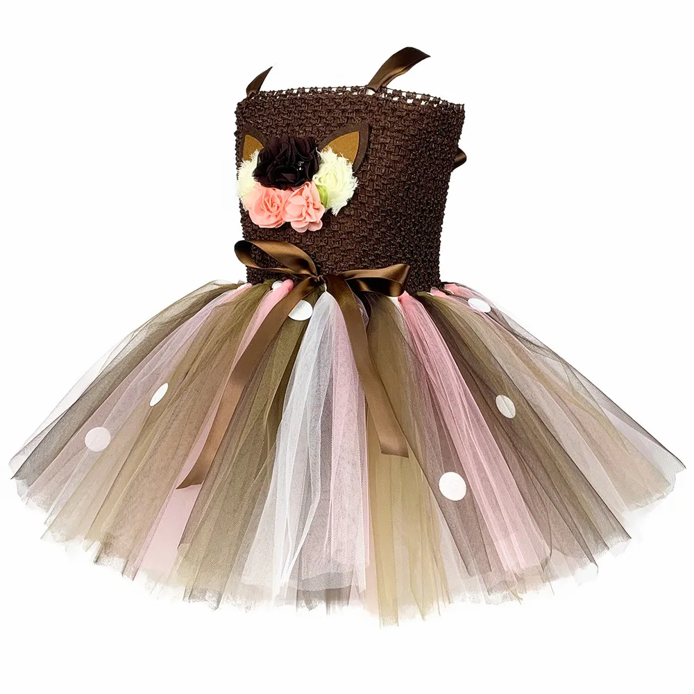 Костюм с мультяшным оленем повязкой на голову детская балетная пачка цветами для