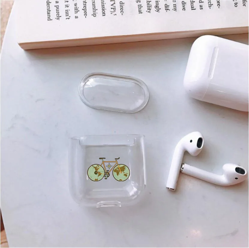 Милый чехол для Apple airpods чехол мультфильм Прозрачный путешествия bluetooth наушники чехол для Airpods 1 2 защитный чехол для наушников